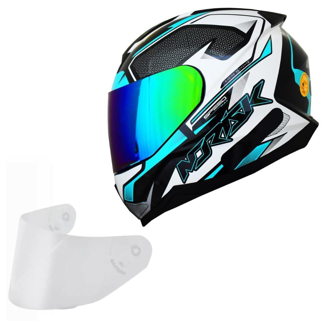 Capacete Moto Norisk Razor Speedmax Verde: Estilo e Segurança com Viseira Camaleão