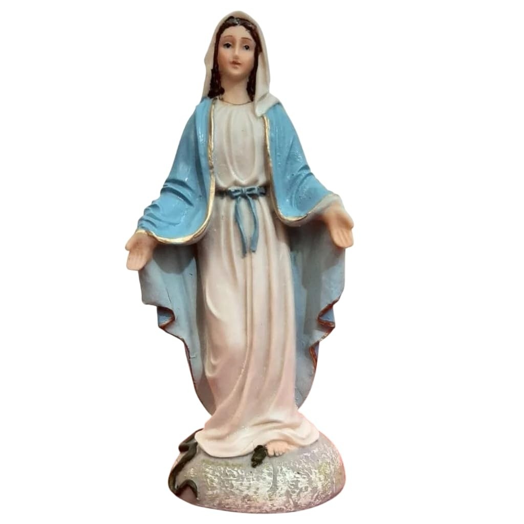 Imagem de Nossa Senhora das Graças em Resina 18 cm - Modelo Elegante sem Medalha