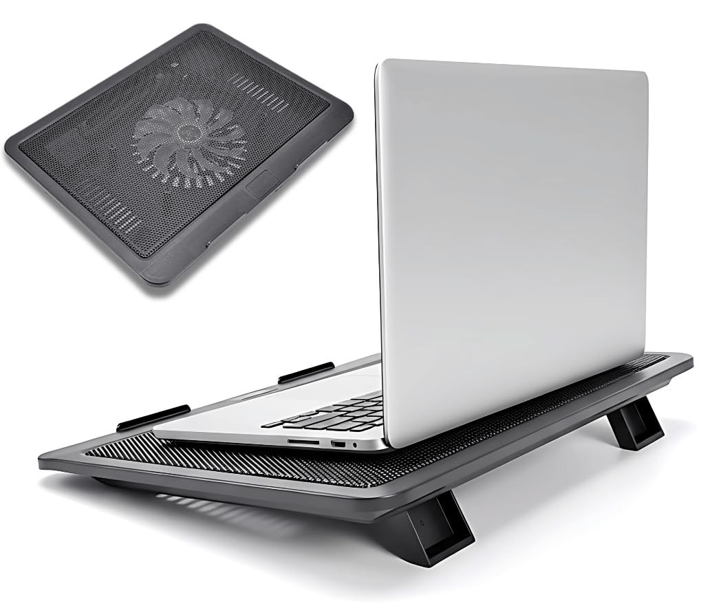Suporte para Notebook com Cooler LED Silencioso Ajustável Ergonômico Base Refrigerada Portátil Universal Leve e Resistente