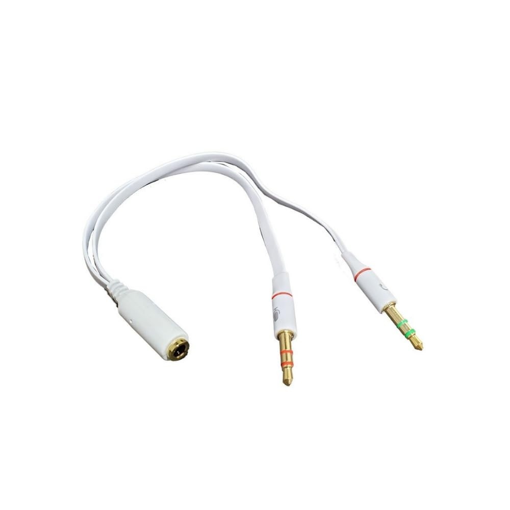 Adaptador P2 Macho para P3 Fêmea: Conecte Microfone e Fone no Notebook Branco