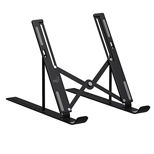 Suporte de Mesa Portátil para Notebook/Laptop de 10" a 17,3", 10 Níveis de Regulagem, Dobrável, Inclui Bolsa de Transporte, Preto, NTB8520B, ELG