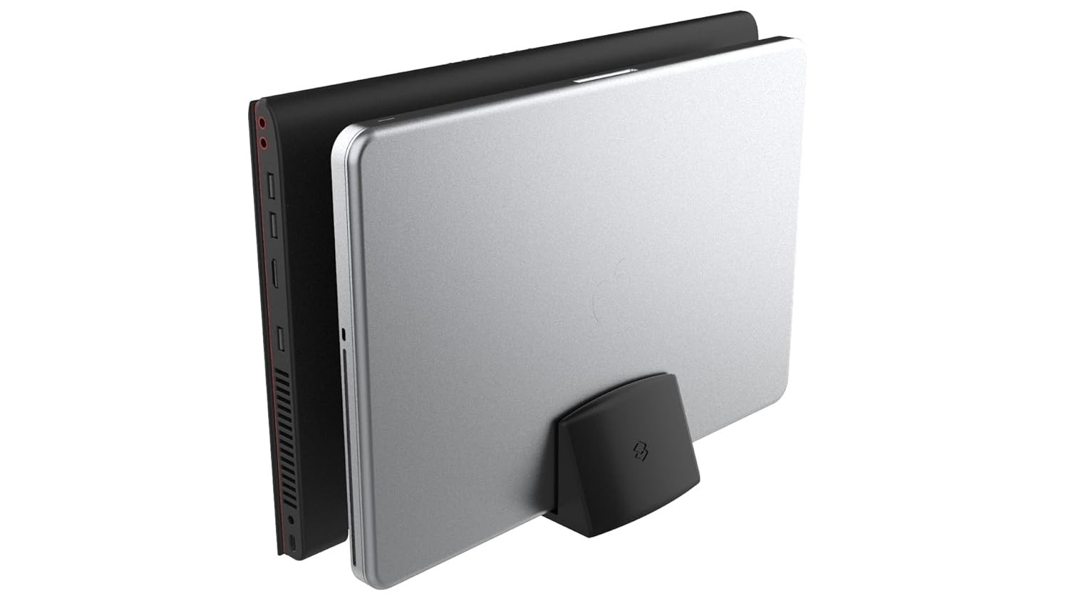Suporte Duplo para 2 Notebooks Fechados - Mesa Vertical com Encaixes de 3,5cm e 2,2cm