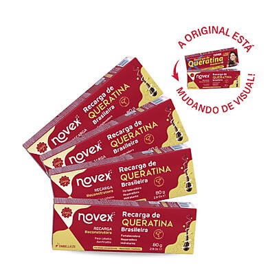 Novex Recarga de Queratina: Kit 4x3 Cabelos Fortes
