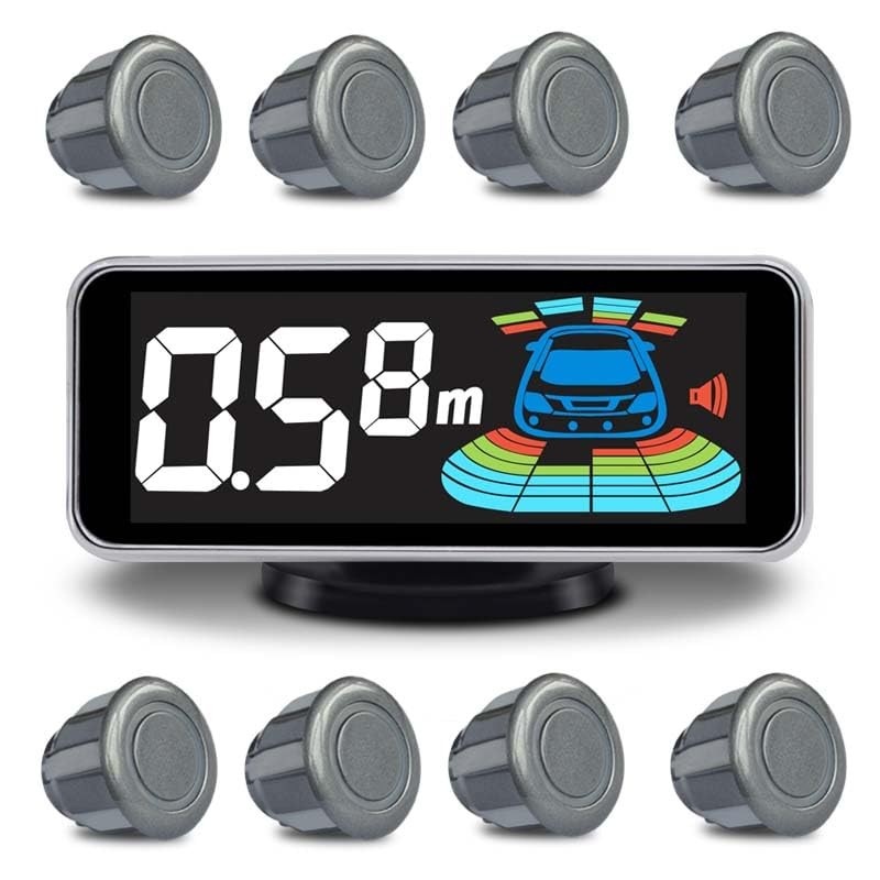 ELS-NU Kit 8 Sensores Estacionamento Radar Ré Parktronic Cinza - Segurança e Facilidade ao Estacionar