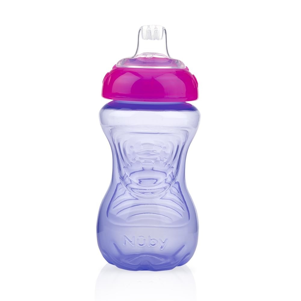 Copo com Bico de Silicone Nuby 300ml Lilás - Seguro e Prático para Bebês
