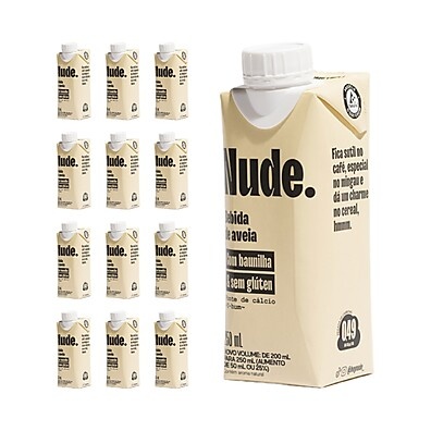 Nude To-Go Baunilha: 12x Aveia 200ml 🌱
