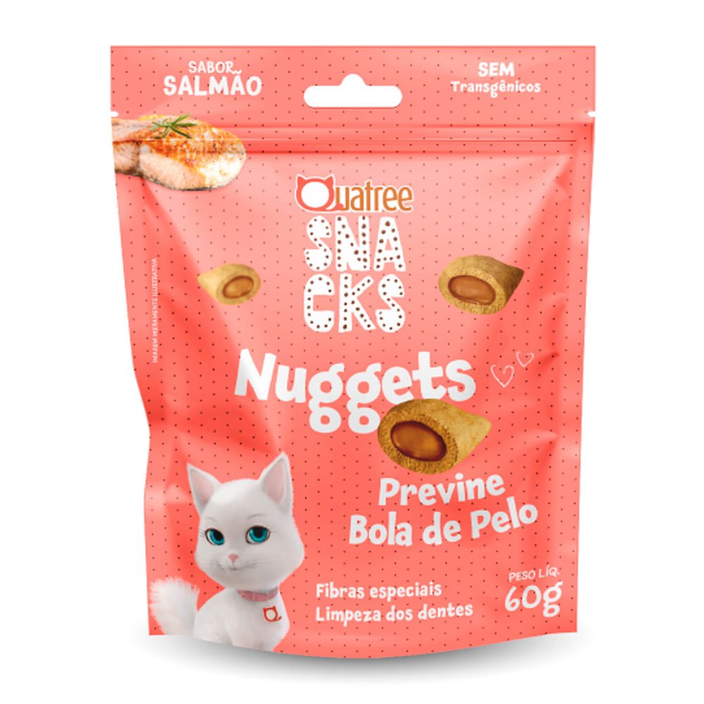 Nuggets de Salmão Quatree: Petisco Irresistível para Gatos!