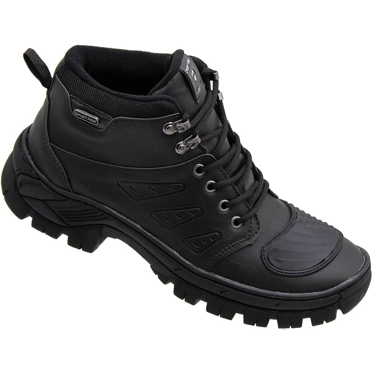 Bota Coturno Masculino Motoboy Entregador com Passador Marcha para Moto (Preto, BR, Adulto, Numérico, 39)