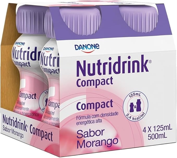 Danone Nutricia Suplemento Nutridrink Compact Morango Com 4 Unidades De 125Ml