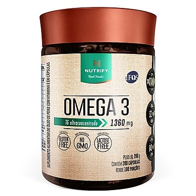 Nutrify Ômega 3 200 Cápsulas: Alta Potência para Saúde Cardíaca e Mental