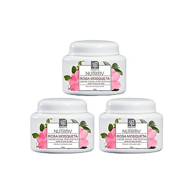 Nutritiv Rosa Mosqueta: Kit 3 Cremes Faciais Preventivos