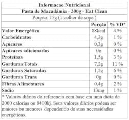 Eat Clean Pasta Nuts De Macadâmia 300G