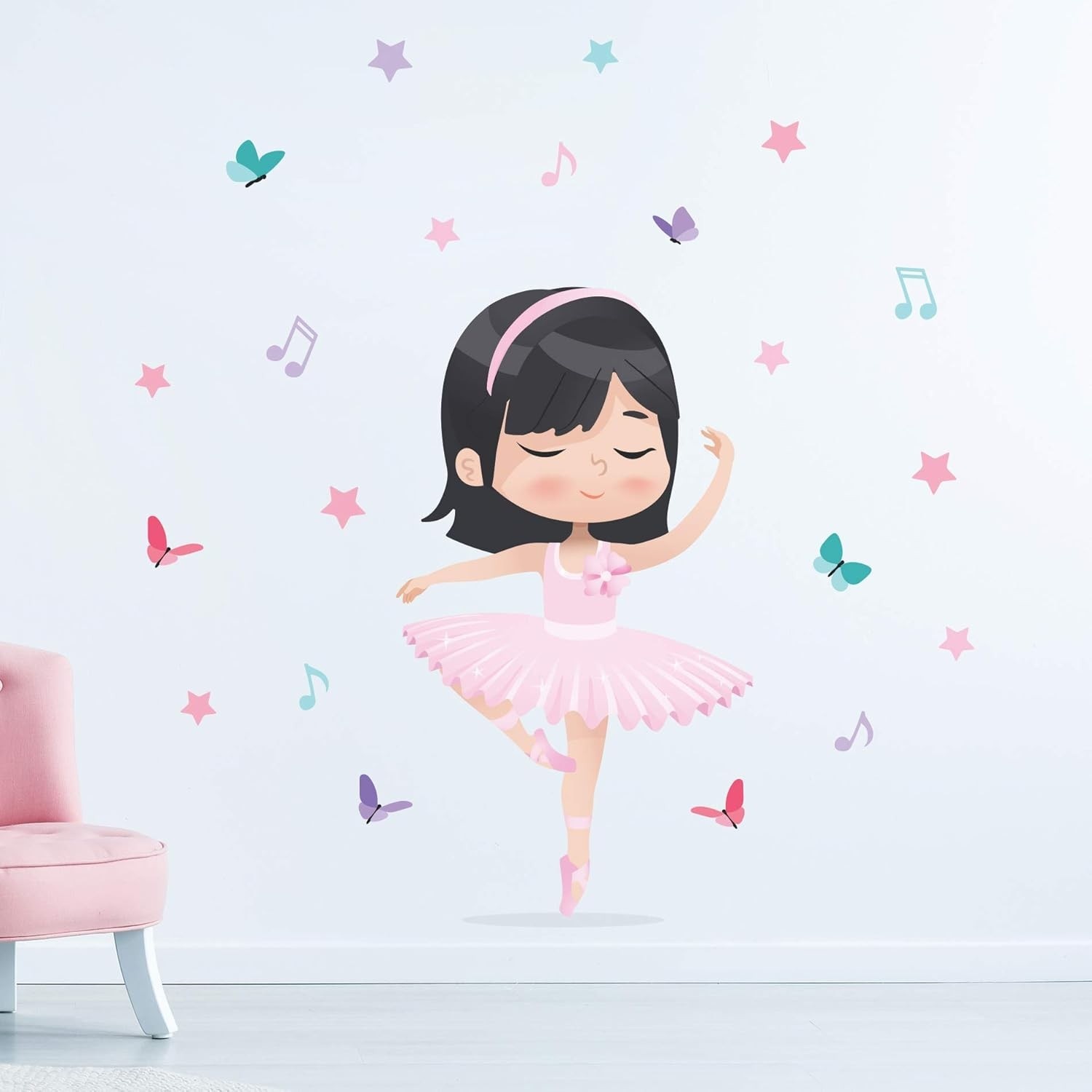 Adesivo de Parede Bailarina Asiática - Decore o Quarto da Menina com Estilo e Magia