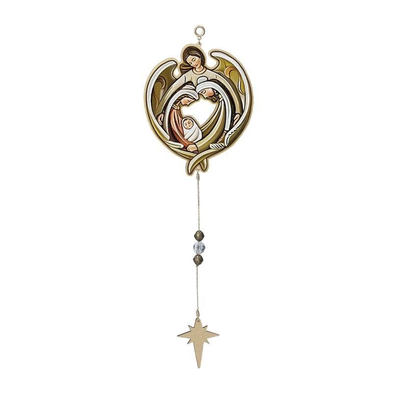 Adorno de Porta Natalino Sagrada Família em MDF - Decoração Religiosa Elegante para o Natal