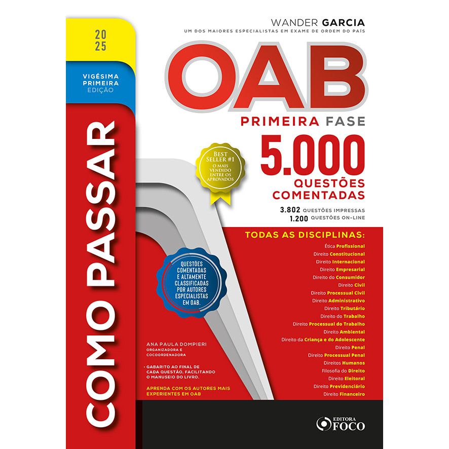 OAB 1ª Fase: 5.000 Questões + Comentários (2025)