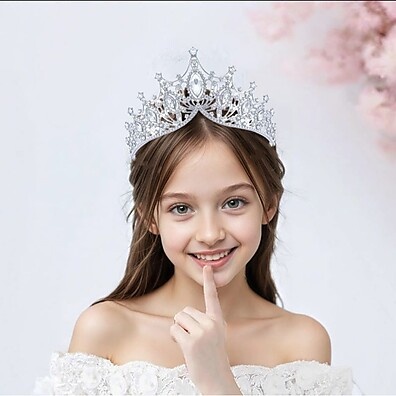 Tiara Coroa de Princesa com Cristais – Luxo e Elegância para Qualquer Ocasião