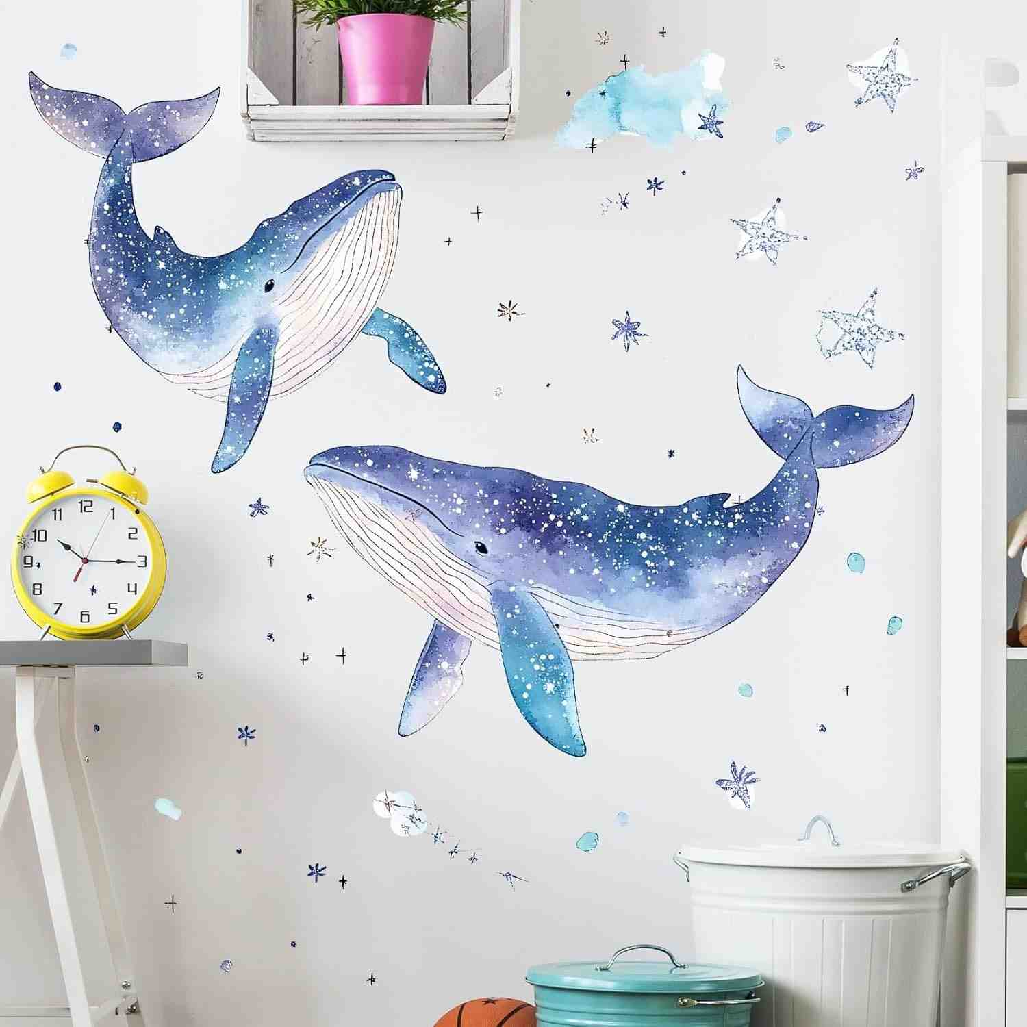 Adesivos de Parede Oceano Aquarela - Estrela do Mar Colorida para Quarto Infantil