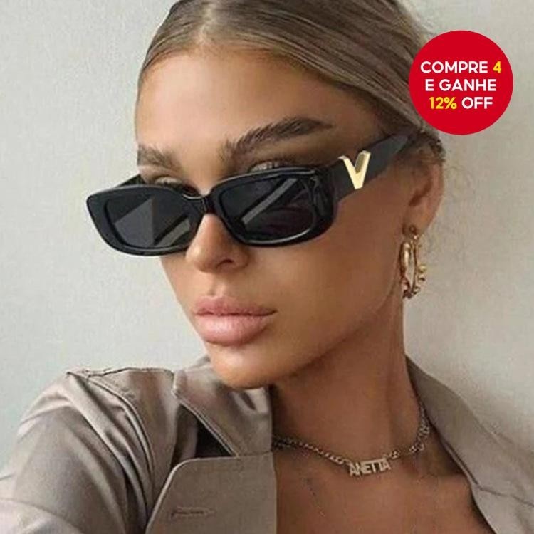 Óculos de Sol Quadrados V para Mulher: Estilo e Proteção UV