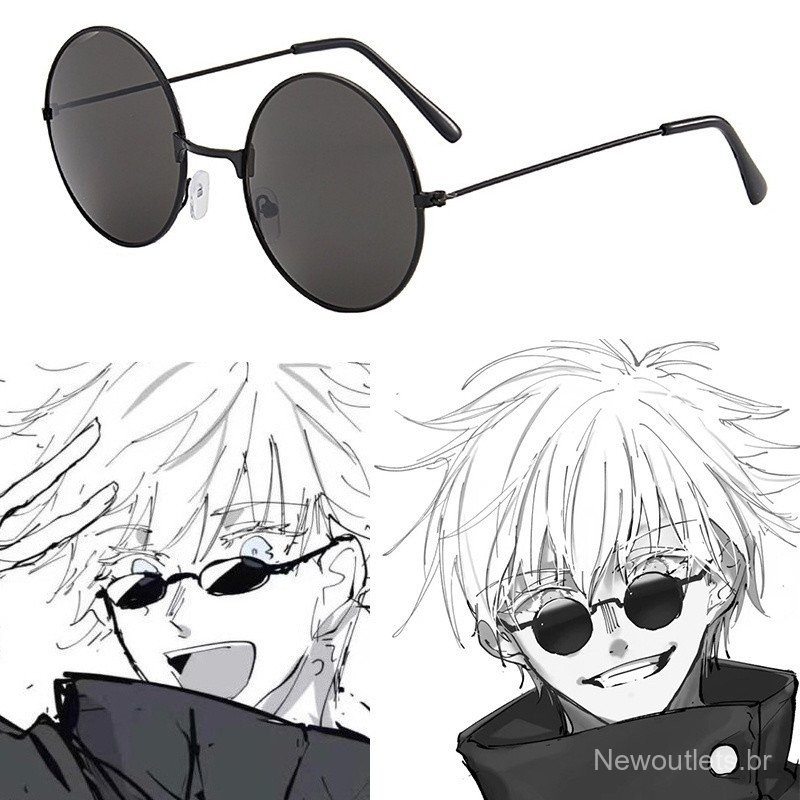 Óculos de Sol Steampunk Gojo Satoru para Cosplay Jujutsu Kaisen
