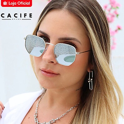 Óculos Hexagonais Espelhados: Estilo e Proteção UV400