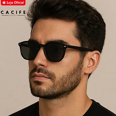 Óculos Hexagonal Preto Fosco: Estilo e Proteção UV400