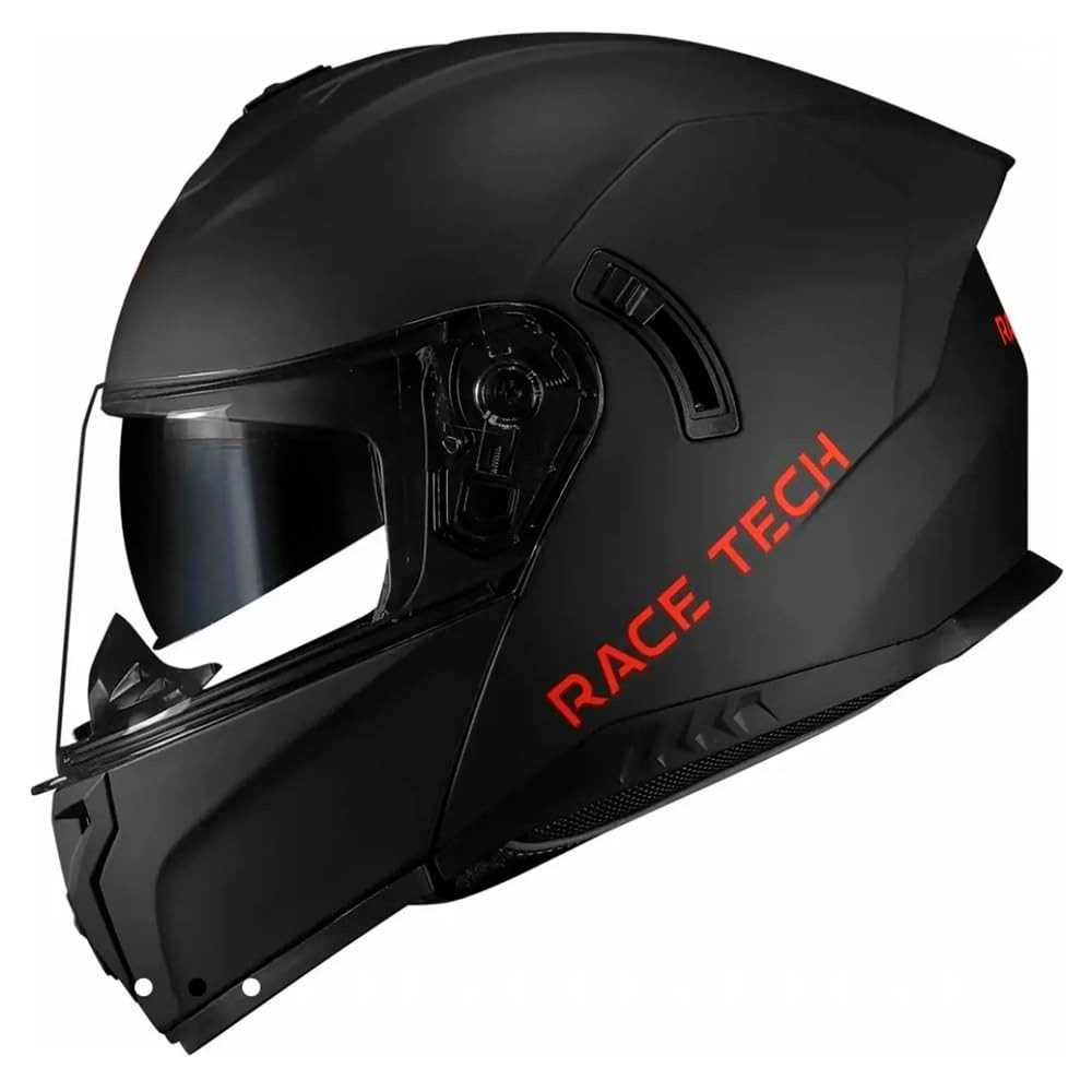 Capacete Race Tech Signal Escamoteável Preto Fosco c/ Óculos Interno - Tamanho G