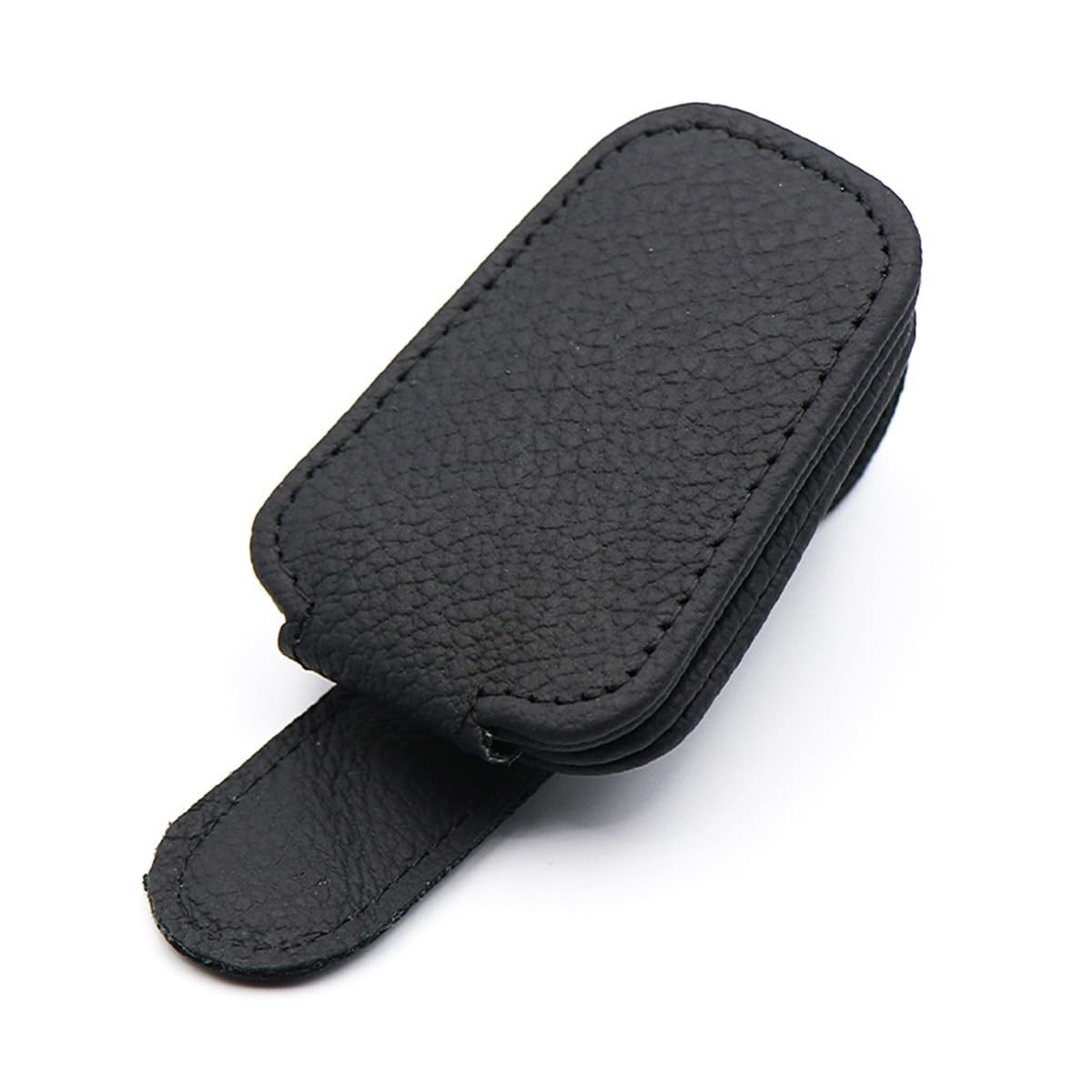 Suporte Magnético de Óculos para Carro em Couro PU - Organização e Estilo na Viseira (Preto)