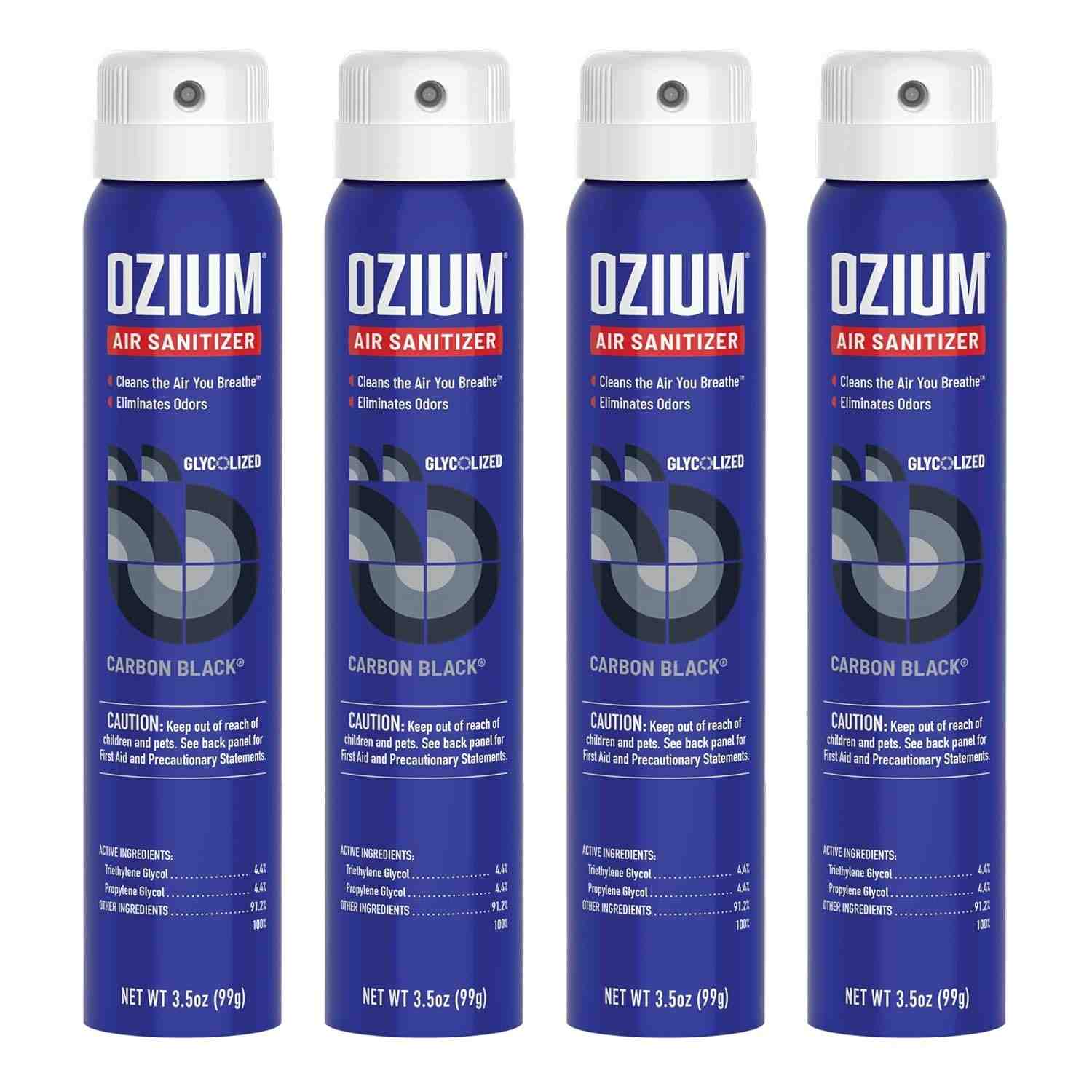 Ozium Desinfetante de Ar Carbono Preto: Elimine Odores e Higienize com Poder (Pacote com 4)