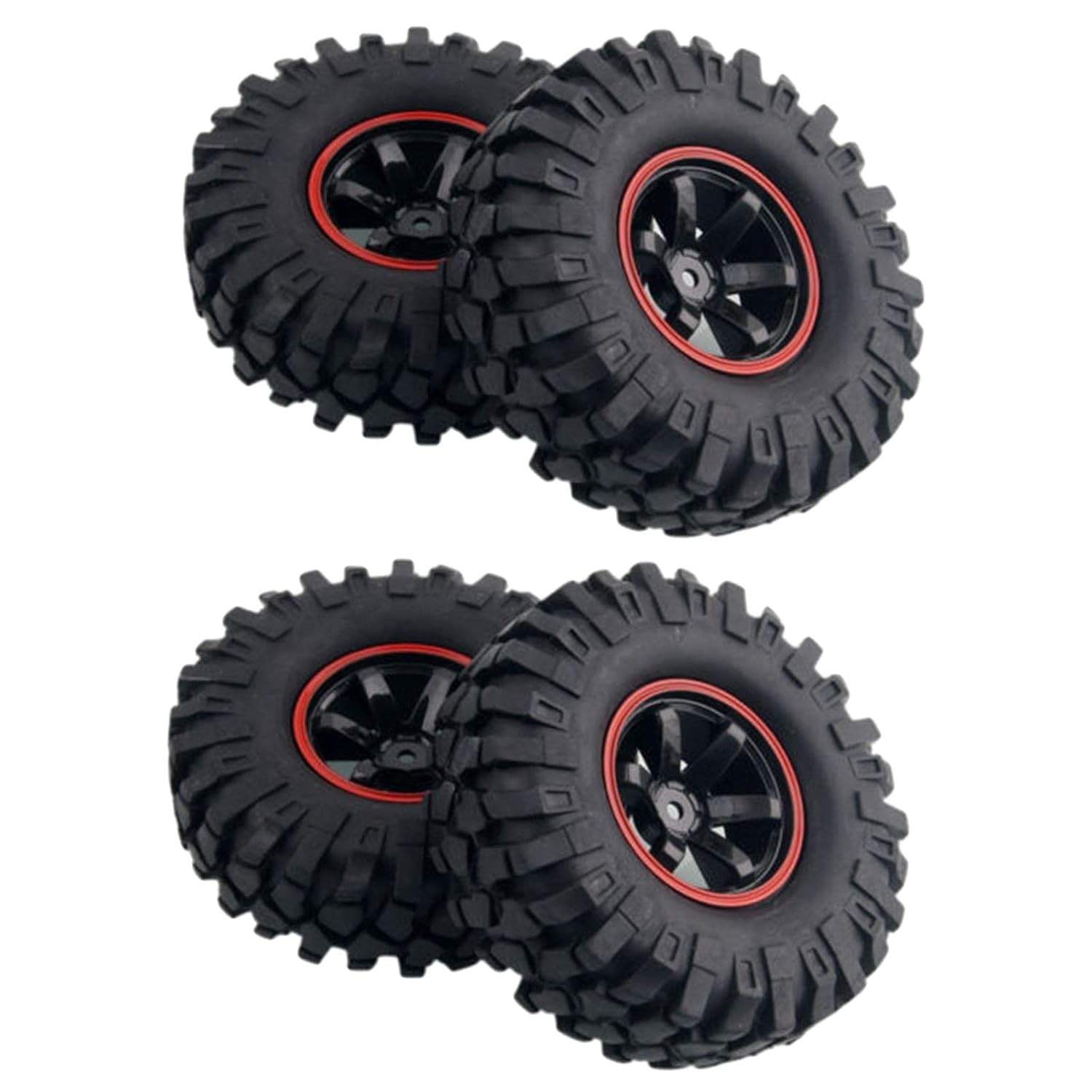 4 Pneus de Borracha Off-Road para SCX10 90046 & D90 - Aderência e Durabilidade Superior