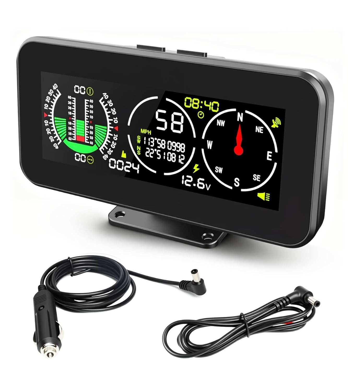 MR CARTOOL M60: Inclinômetro Digital GPS HUD para Off-Road com Velocímetro e Bússola