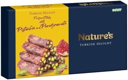 Manjar Turco Doce Árabe de Romã com Pistache em rolinhos 250g OGUT