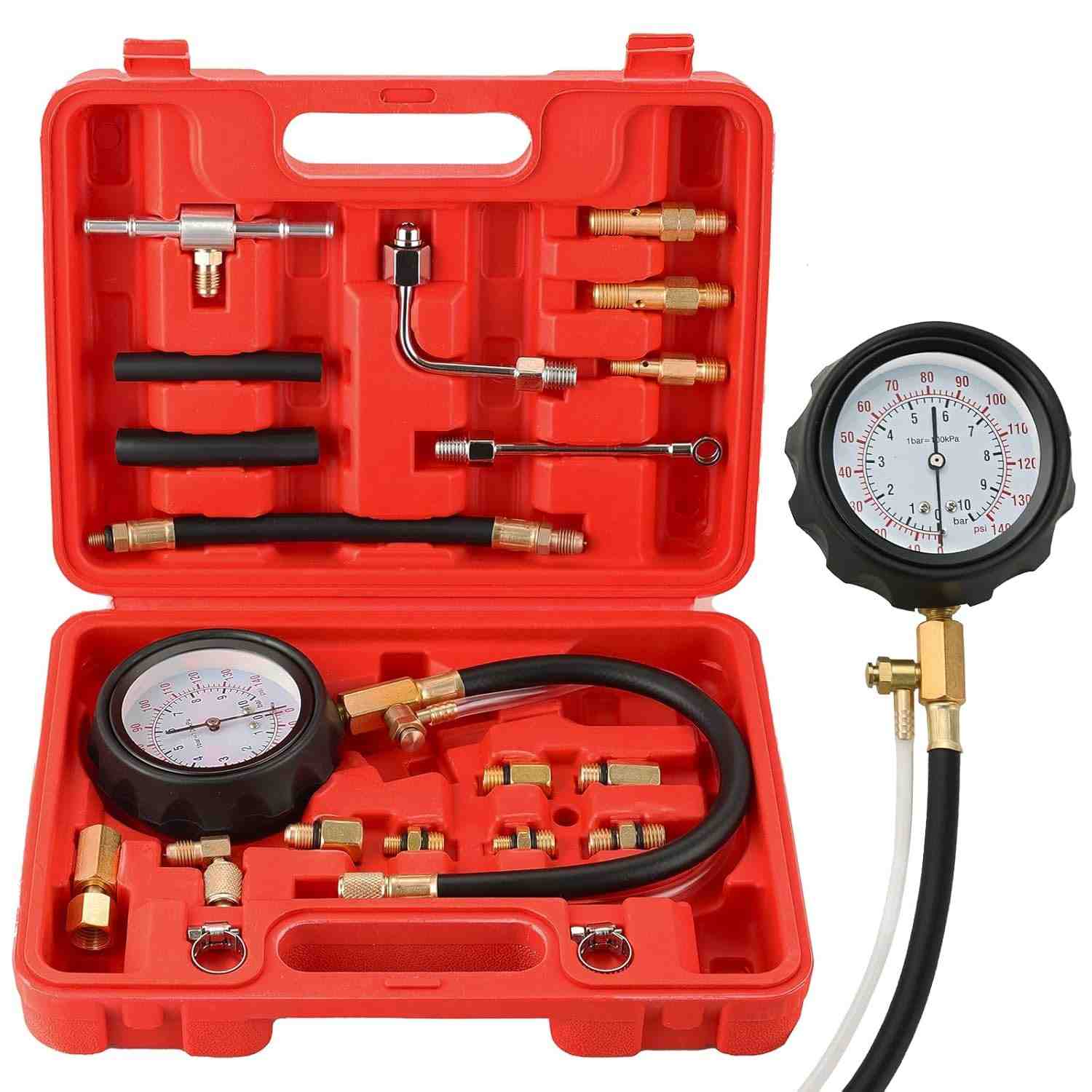Kit Medidor Pressão Combustível 0-140 PSI | Testador Bomba Injeção e Óleo para Motos e Carros