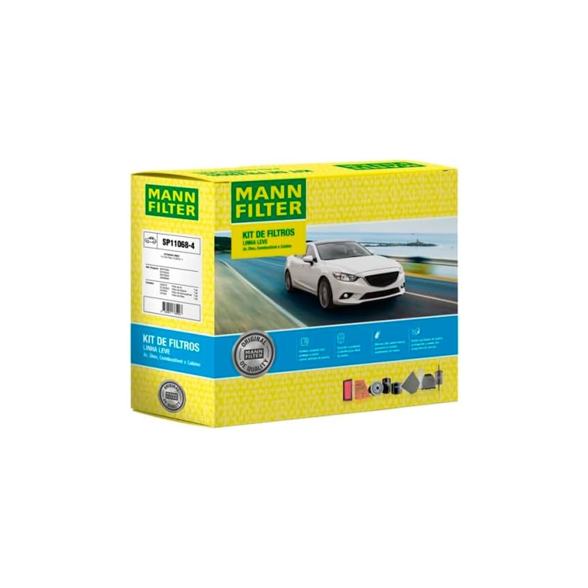 Kit Completo de Filtros Mann-Filter SP11068-4 para Hyundai HB20: Ar, Óleo, Combustível e Cabine