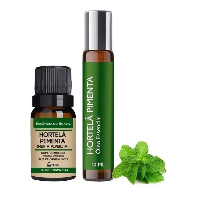 Óleo Essencial de Hortelã Pimenta + Roll On 10ml – Puro e Natural