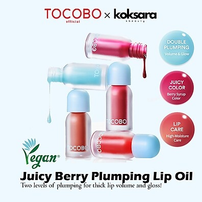 Óleo Labial Preenchedor Tocobo Juicy Berry – 14 Cores