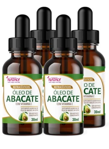 Kit Com 4 - Óleo de Abacate Premium Com Vitamina E Extravirgem 30ml Nataly