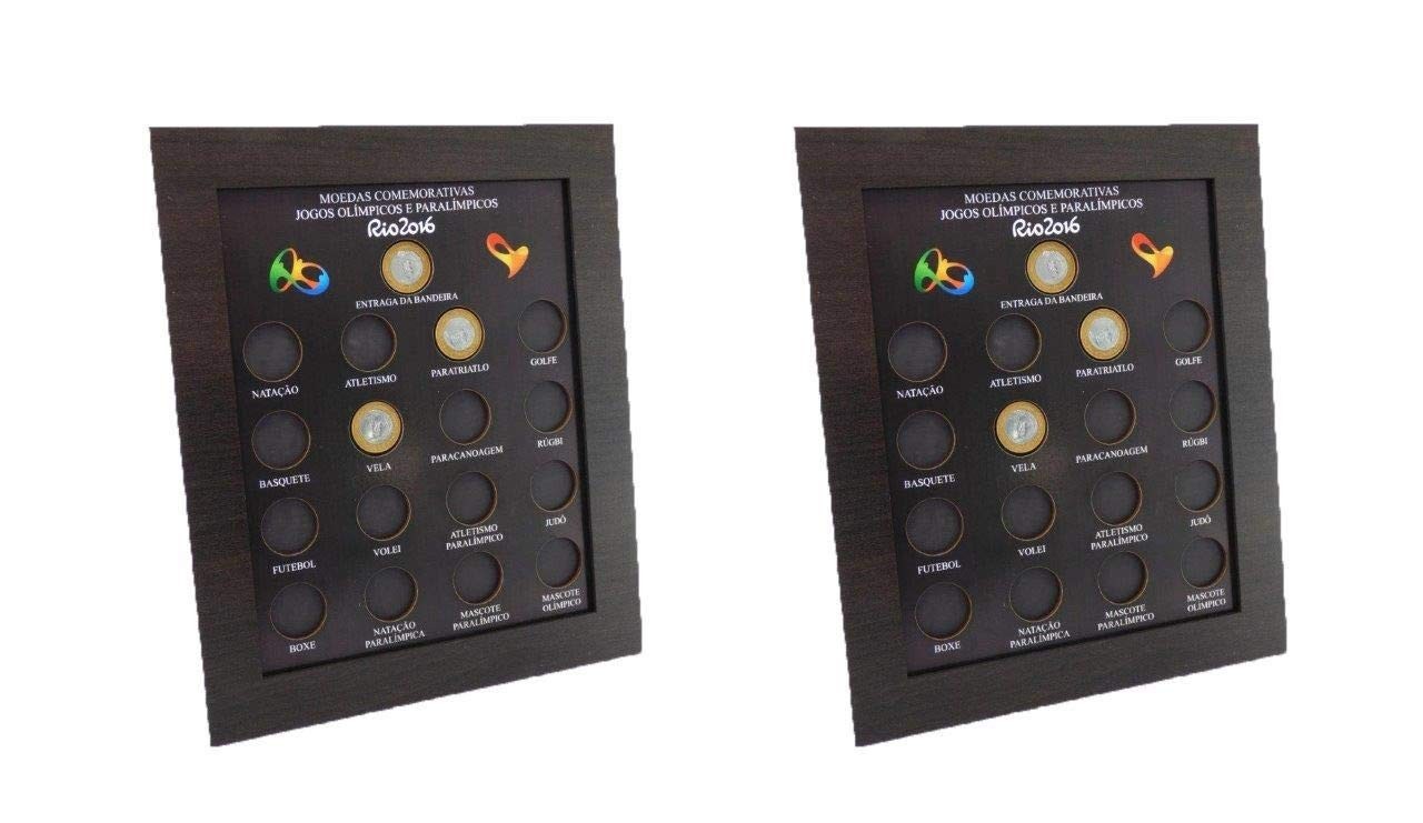 Quadros Porta-Moedas Olímpicos com Imã e Vidro - Decore e Organize suas Moedas de Forma Elegante