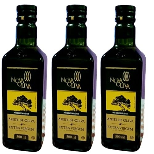 Azeite de Oliva Extra Virgem Nova Oliva Garrafa de 500ML Combo Com 3 Unidades
