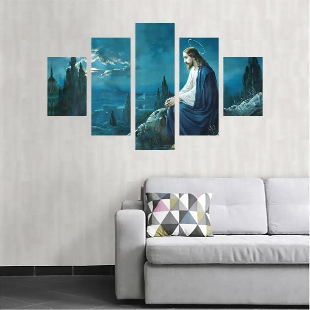 Quadro Oração de Jesus no Monte das Oliveiras 110x65cm | Decore com Fé e Arte