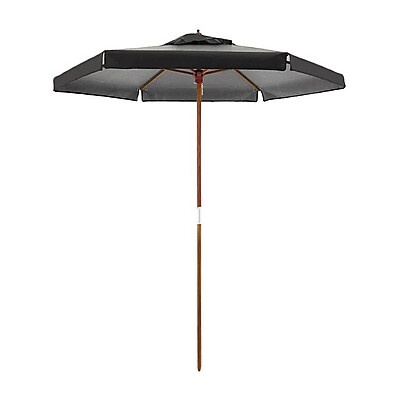 Ombrelone Itapema 2m com Haste de Madeira Preto - FPS 100