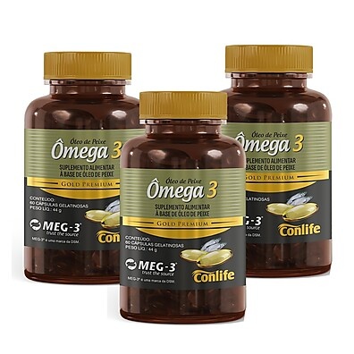Ômega 3 1000mg: Kit com 3x60 Cápsulas Conlife