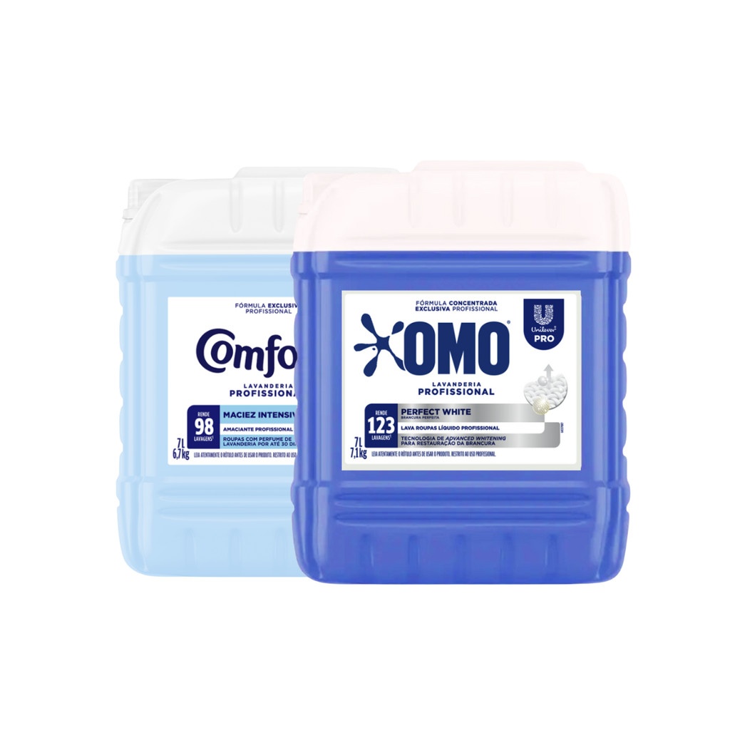 Omo Perfect White + Pro Comfort 7L: Kit Lavanderia Completo