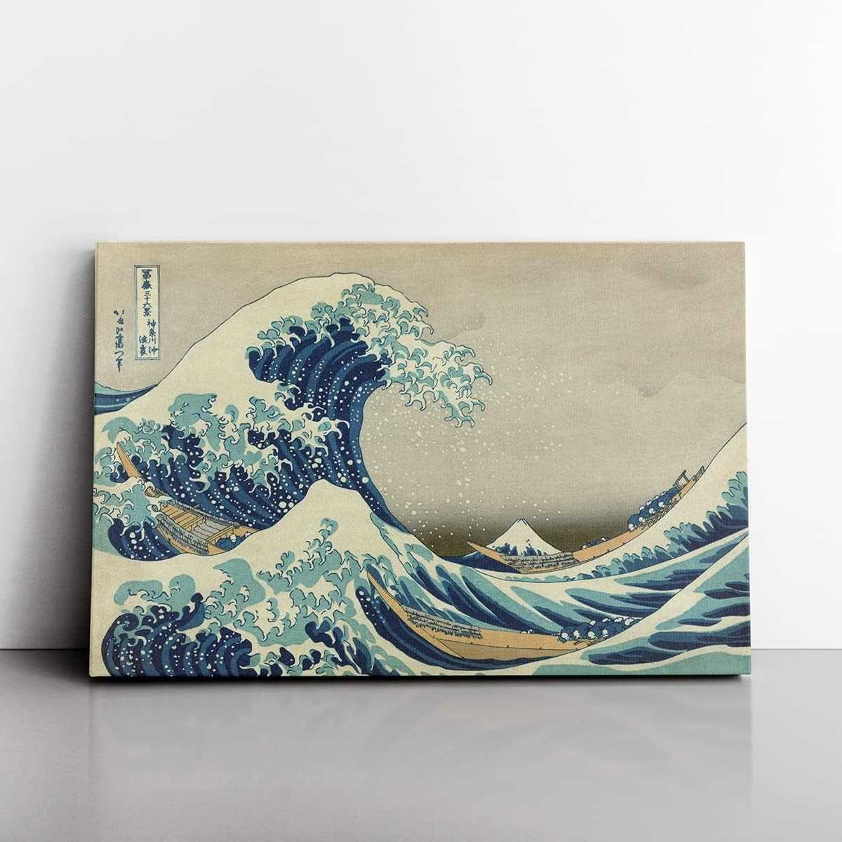 Quadro A Grande Onda de Kanagawa - Hokusai 60x40cm | Arte Japonesa em Canvas Premium