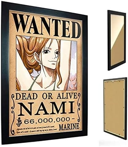 Quadro Decorativo Nami One Piece - Poster Wanted com Moldura Premium
