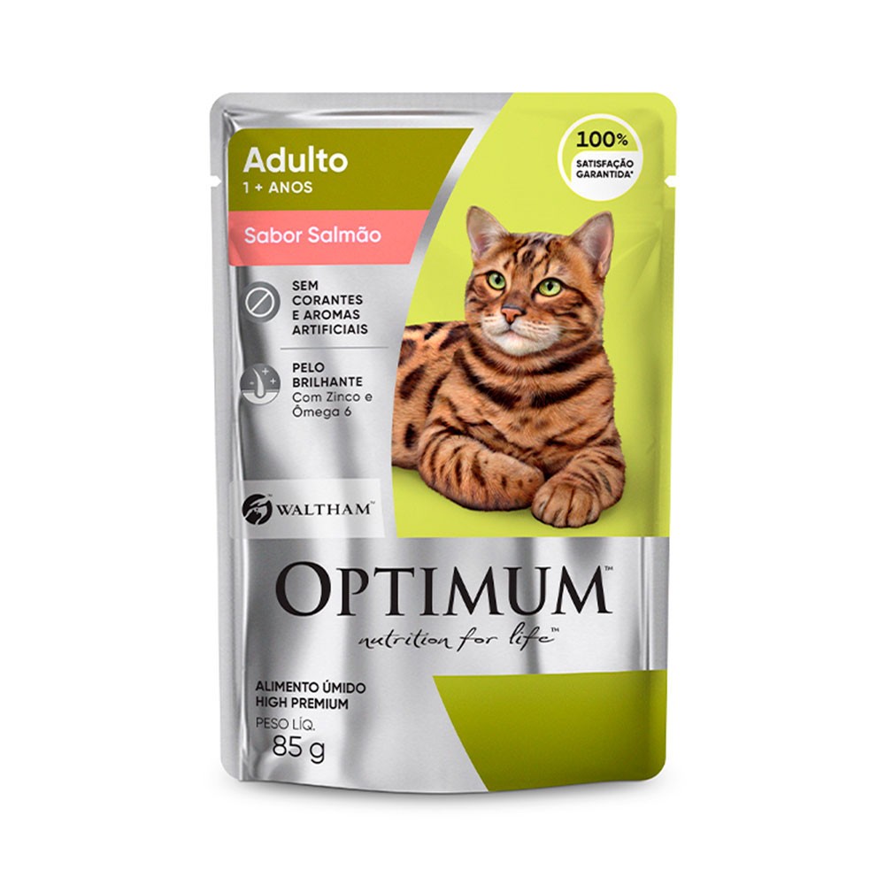 Optimum Sachê Salmão: A Ração Úmida Irresistível para seu Gato!