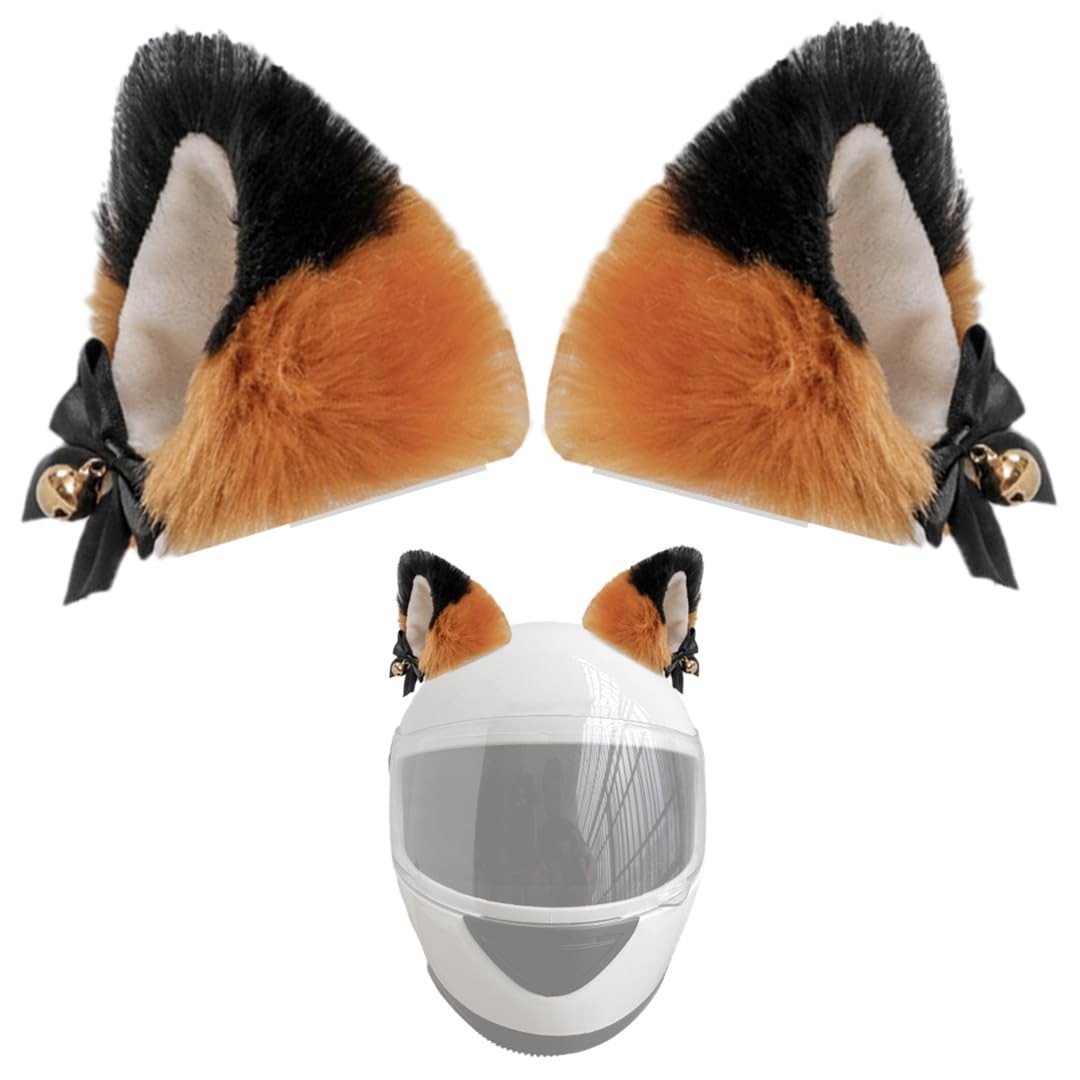 1 par de enfeites de capacete de orelhas de gato fofas acessórios de capacete de pelúcia orelhas capacete chifres capacete enfeites estilo 14