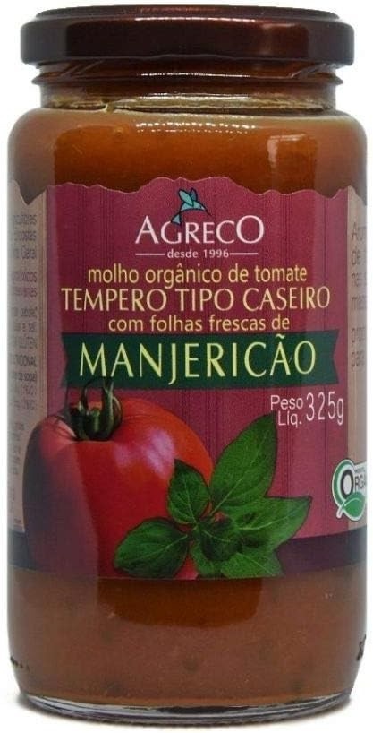 Molho De Tomate Manjericao Org 325G Agreco