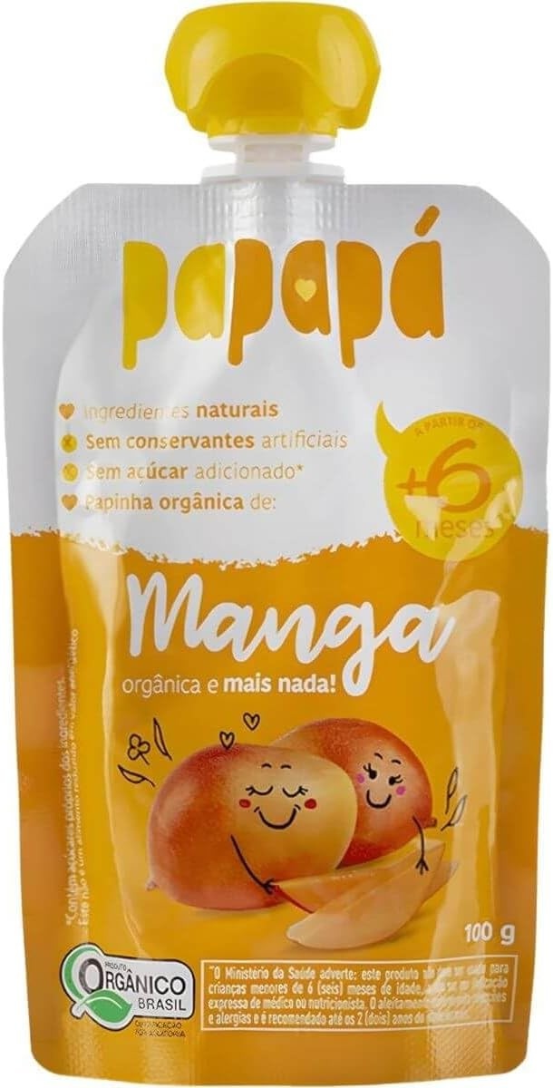 Papinha Orgânica Manga Sem Açúcar 100g - Papapá