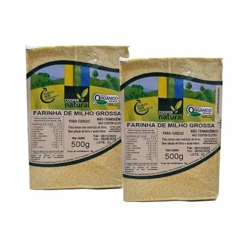 Kit 2X: Farinha de Milho Grossa (Para Cuscuz) Orgânica Coopernatural 500g