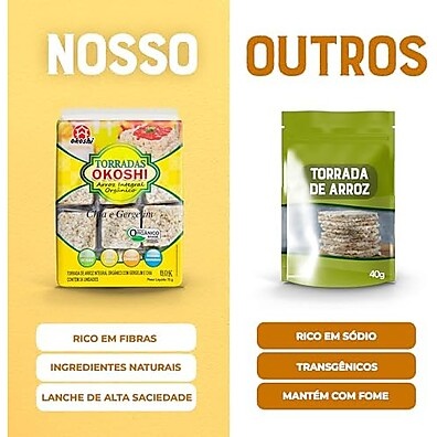 Okoshi: Snack Arroz Integral Orgânico Fit 75g - Vegano, Sem Glúten